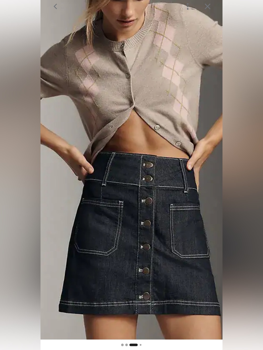 Pilcro Dark Indigo Denim Skirt